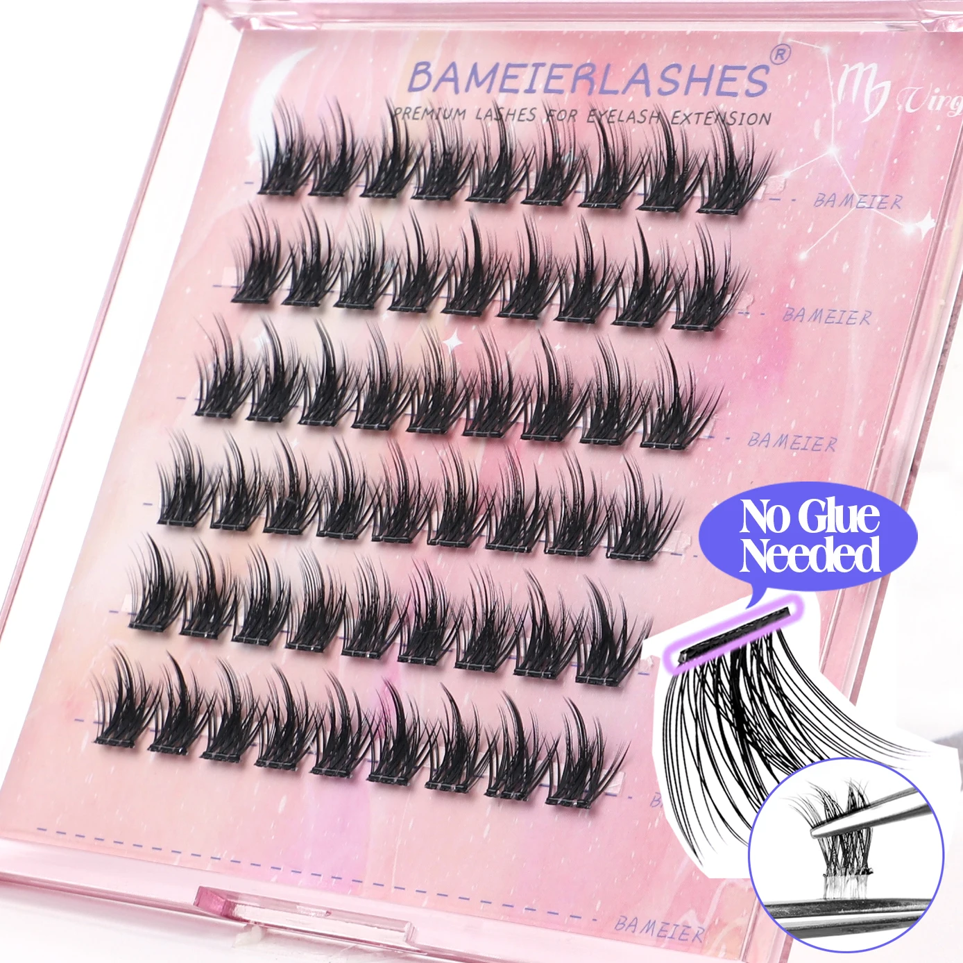 Factory Price No Glue Needed Segment Diy Eyelash Extension Pre-Bonded Diy Cluster Eyelashes Press on Lash