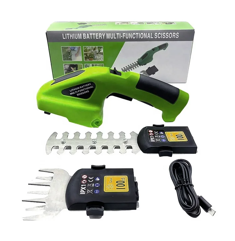 China Customized 2 in 1 Hand-held 3.6v Lithium Battery Powered Cordless Electric Grass Shear Bush Cutter Hedge Trimmer for Shrub