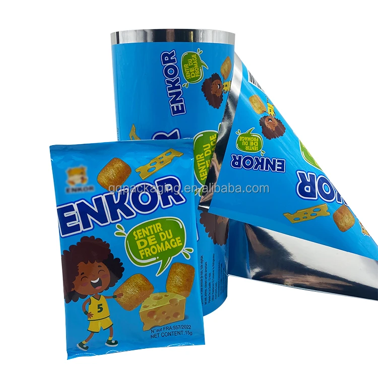 Custom candy bag automatic packaging rolls aluminum foil flexible snacks food plastic laminating film roll