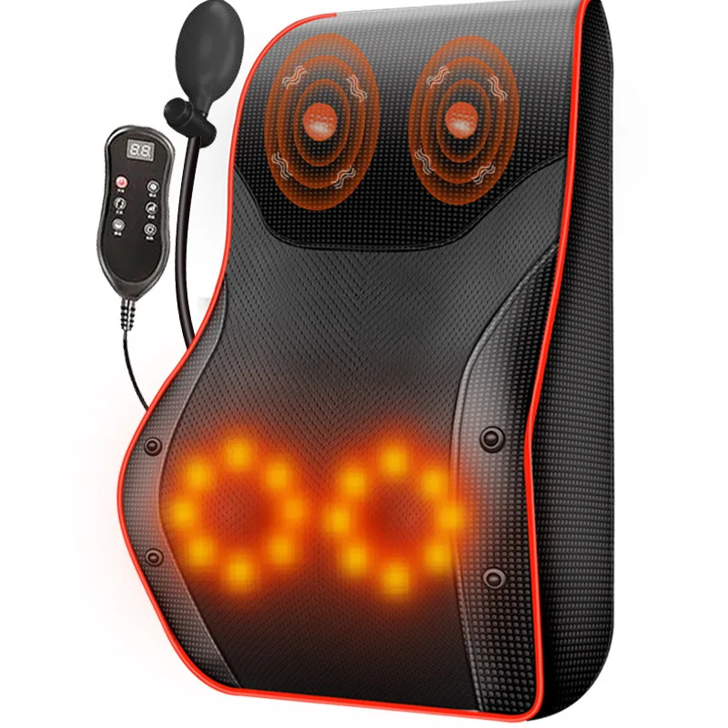 Popular Remote Massage Cushion Neck Shoulder Back Waist Legs Massager 3 Gears with Heating Vibrating Massage Pad Pillow