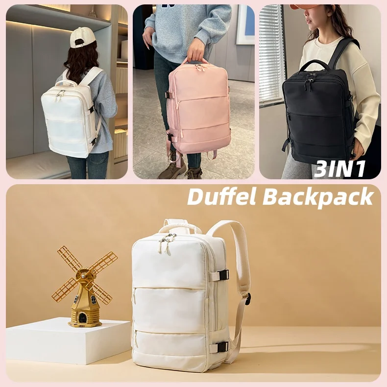 Large Capacity Dry Wet Custom Waterproof USB Charging Port Laptop Luggage Sleeve Weekender Travel Backpack with Shoe Compartment