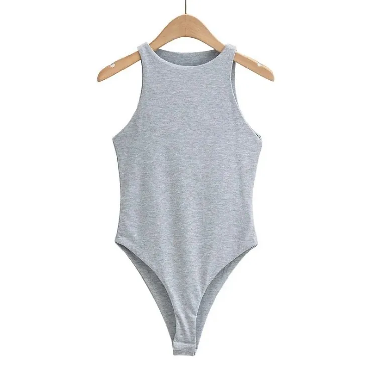 Women casual two layer molder cotton Sexy Slim beach Jumpsuit Romper girl Bodysuit solid clothes clothing Jumper body suit Top