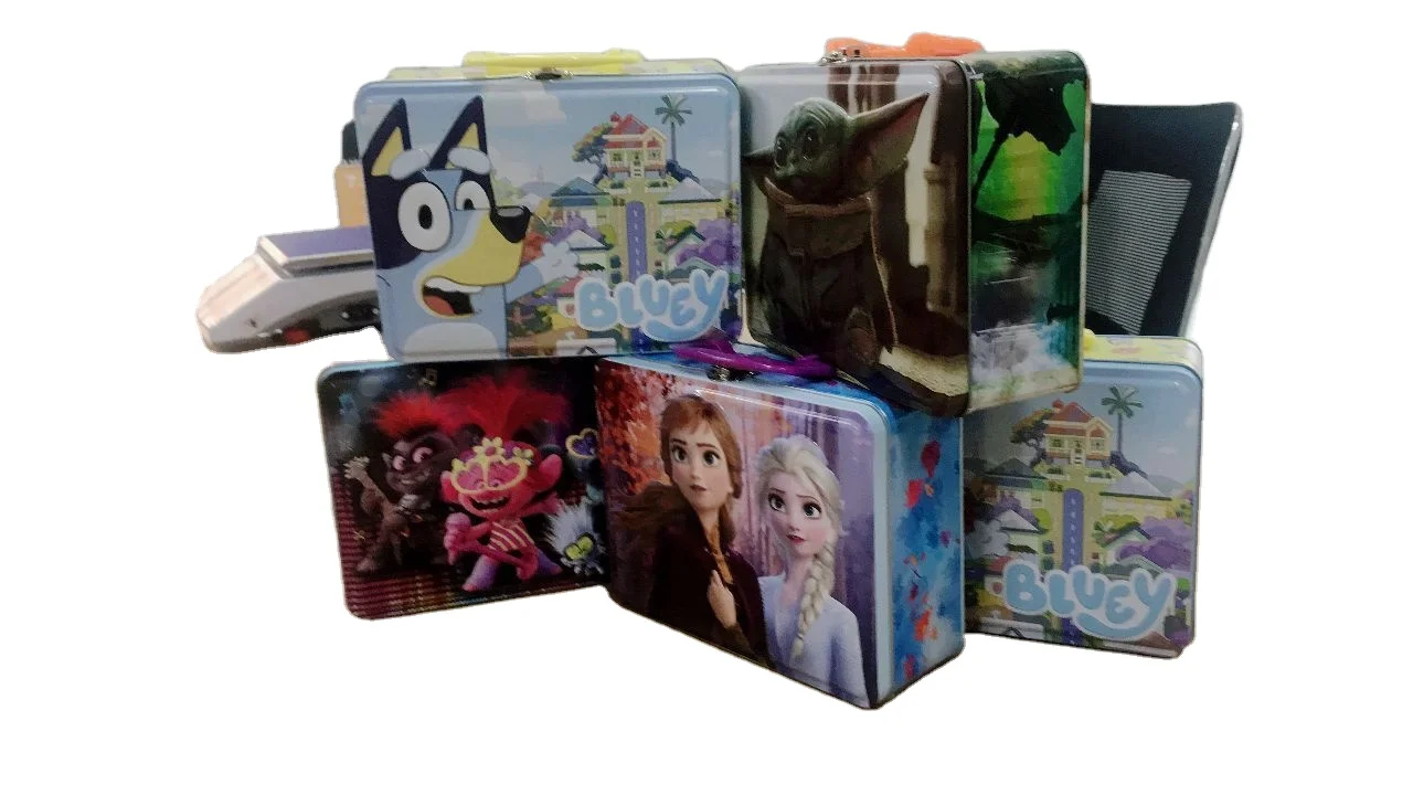 Portable metal popular cute candy tin container / Lunch tin box with handle /Metal Boxes
