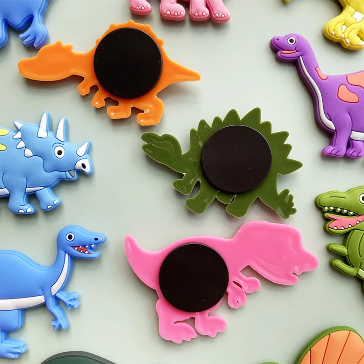 Custom Full Color Printed Pvc Rubber Magnet Dinosaur Cartoon Children Mini Fridge Magnet