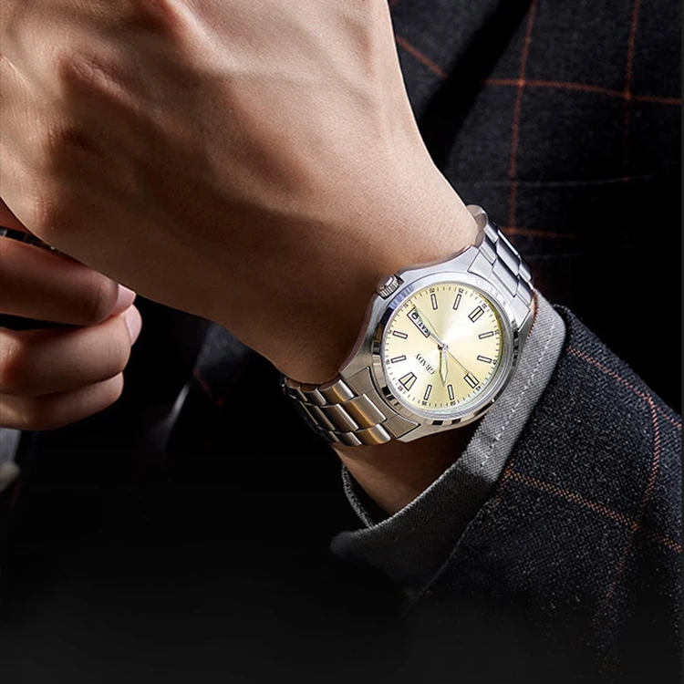 Factory Wholesale Reloj Hombre Stainless Steel 5ATM Water Resistant Luxury Business Men Bracelet Watches