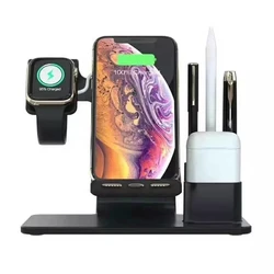 Unique 2020 Smart Watch Stand Wireless Charger N36 4 in 1Phone Charging Station with USB Port for watch earphones