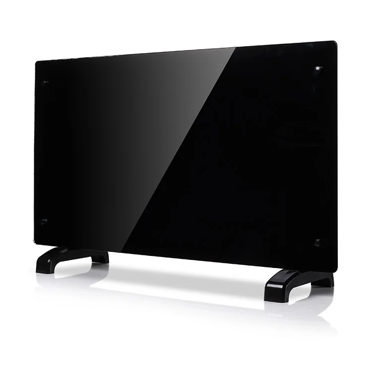 Adjustable thermostat freestanding overheat protection glass panel convector heater