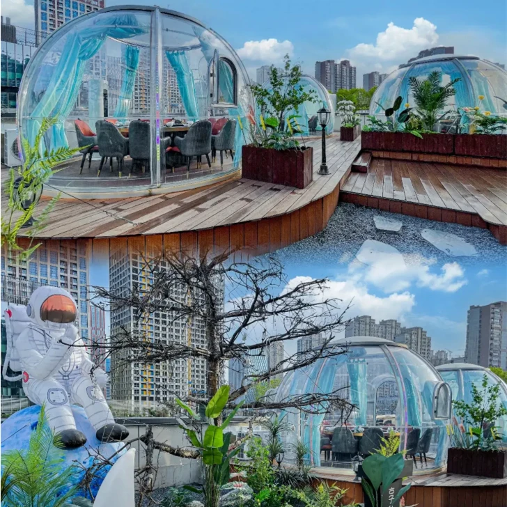 Full House Outdoor Polycarbonate Glass Garden Geodesic Extra Large Dome Prefab Dome House