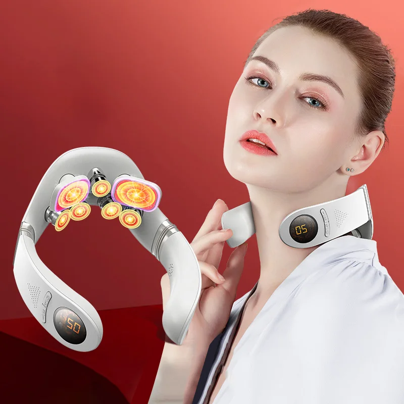 Ems smart heat laser neck massager 2 point pressure with remote