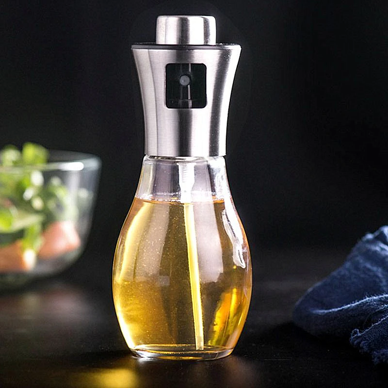 Design Clear Olive Oil Glass Bottle Pot Oil Vinegar Dispenser for Kitchen Oil Sprayer Bottle Pot Can Pump Dispenser