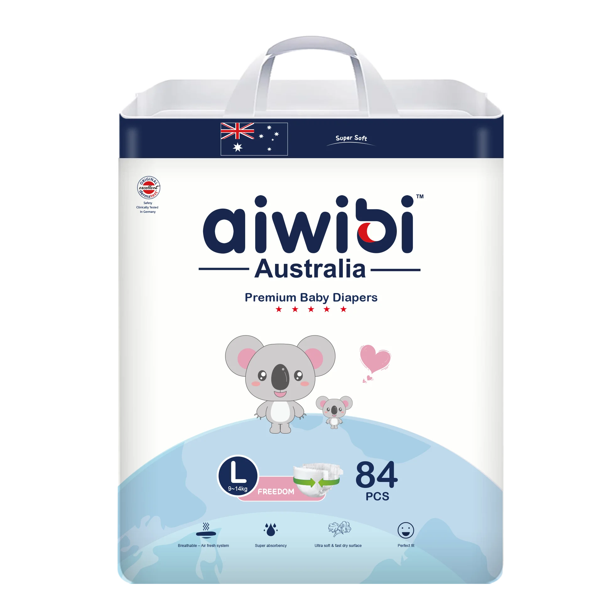 AIWIBI Australia brand Manufacturer High Quality Diapering In Bulk Disposable Baby Diaper Baby Diapers Nappies For Baby