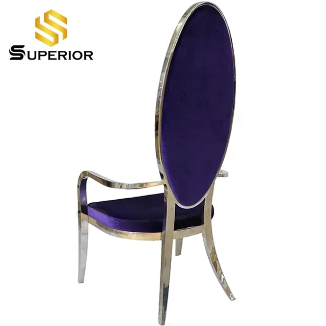 Royal design silver high back purple dining chairs velvet chair modern