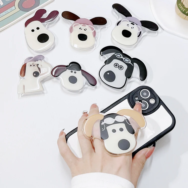 Cheap universal mobile stand phone holder designer custom made cute acrylic charms plastic phone socket