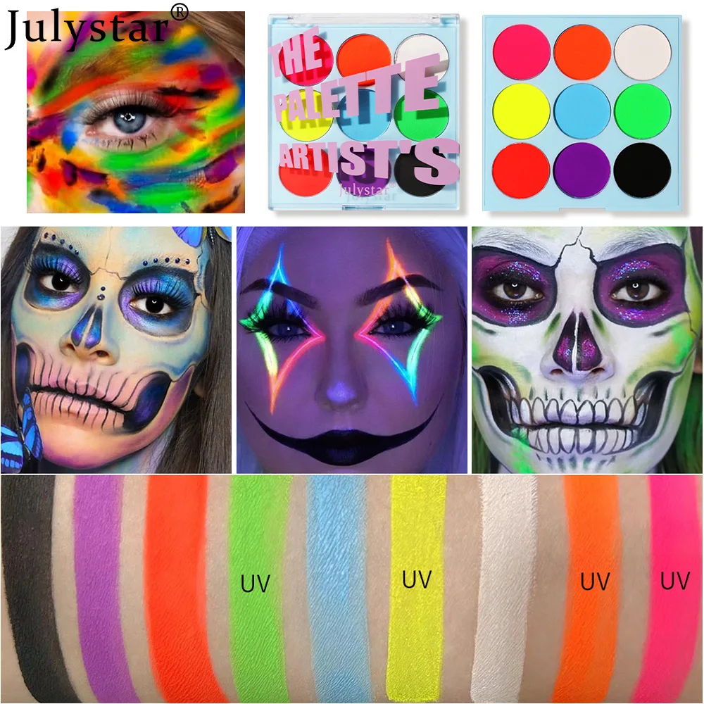 Latest Makeup Fluorescent Eyeliner Body Paint Paste European and American Eye Makeup 9 Colors Eyeshadow Palette