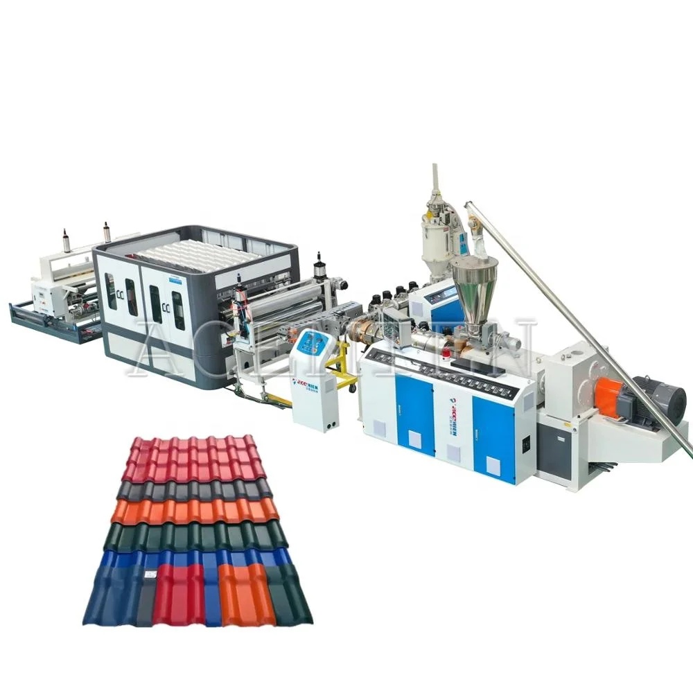 pvc asa corrugated roof tile sheet making machine / tile forming machine/ roof tiles manufacturer