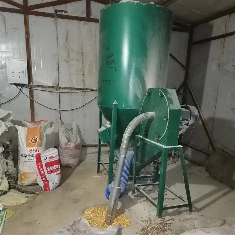 Вертикальная дробилка корма для животных и миксер автоматическая машина производства кормов птицы приготовления куриного использования на ферме
