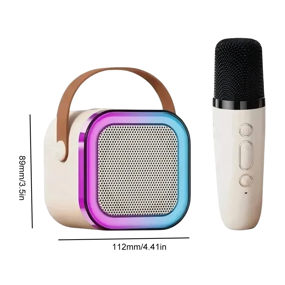 K12 Mini Portable Audio Integrated Microphone Home Singing Karaoke Family Wireless Bt Outdoor Portable Speaker With Mics
