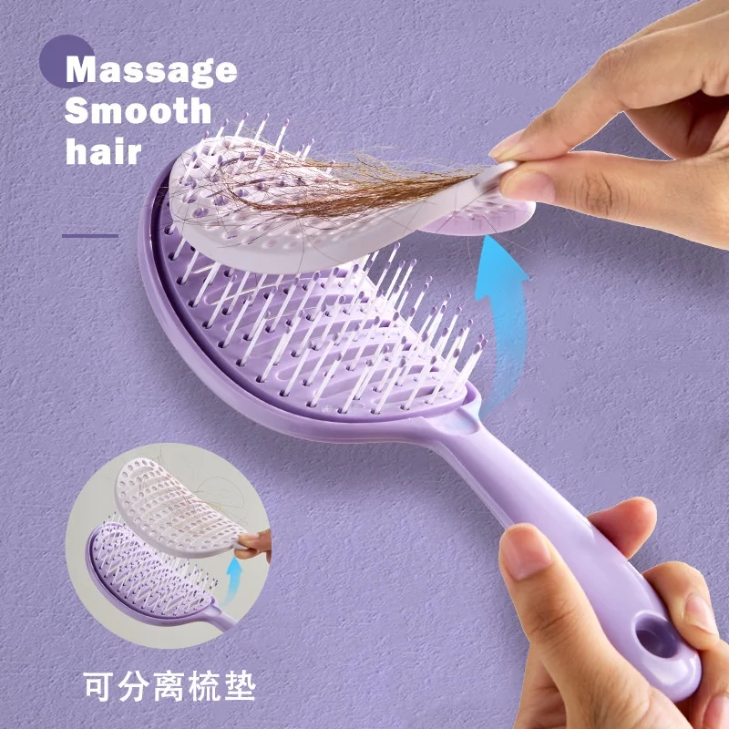 Wholesale Self-cleaning Cushion Blow Dry Wet Vented Hair Brush Manufacturing Pp Professional Brand Design Your Own Hair Brush