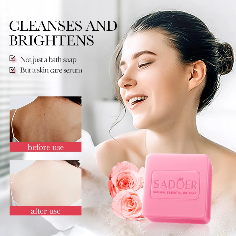Wholesale SADOER Private Label Ginger Mint Coconut Sea Salt Orange Plant Extract Essential Oil Vitamin C Body Clean Solid Soap