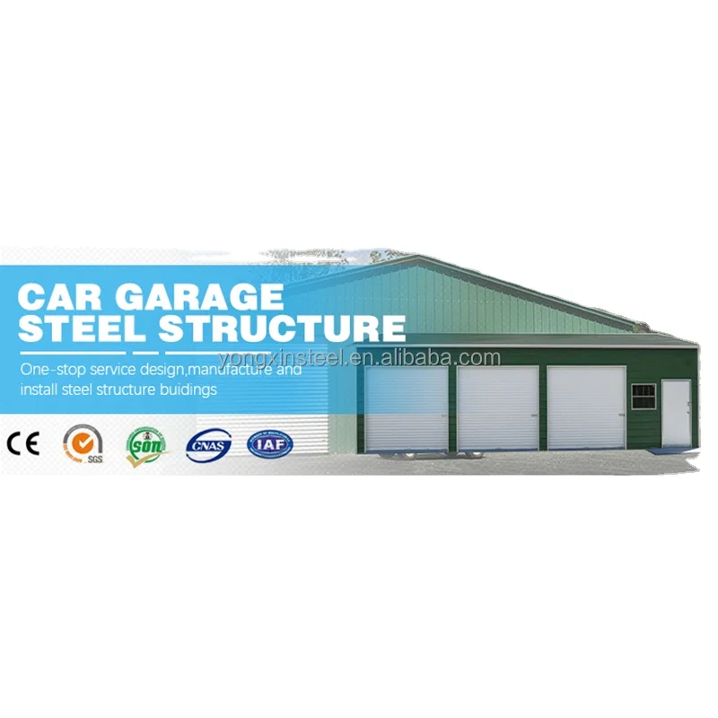 China Cheap Prefabricated Steel Carport Easy Assembly Rainproof Steel Structure Car Garage
