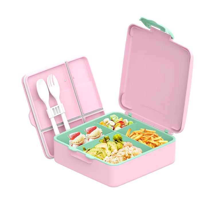 custom printed spider man lunch box durable airtight 4 compartment plastic child lunch box portable clamshell-type food box