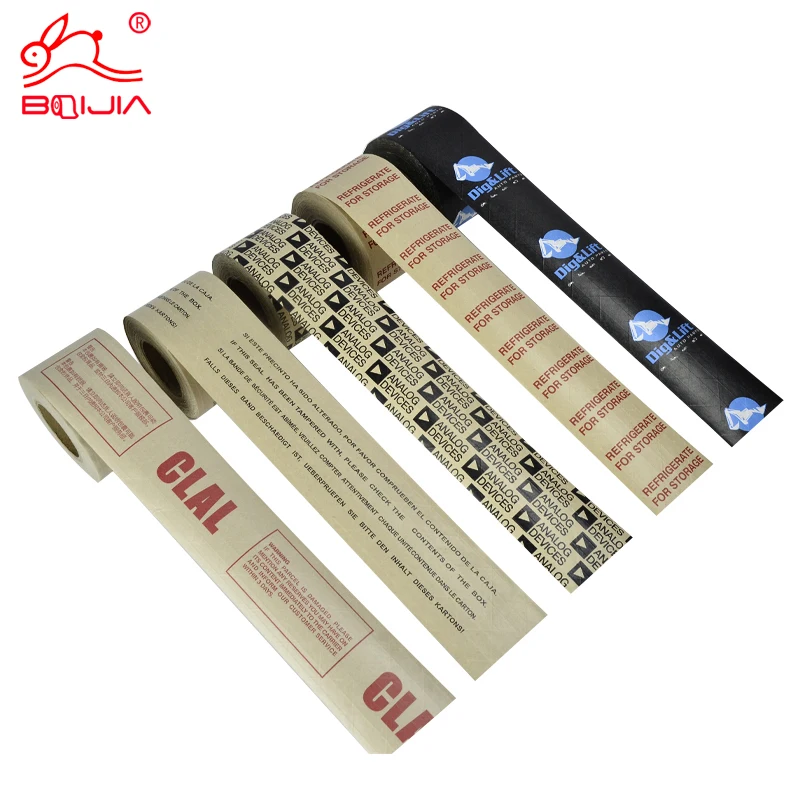 Custom eco friendly biodegradable printed high viscosity reinforced water activated kraft paper tape