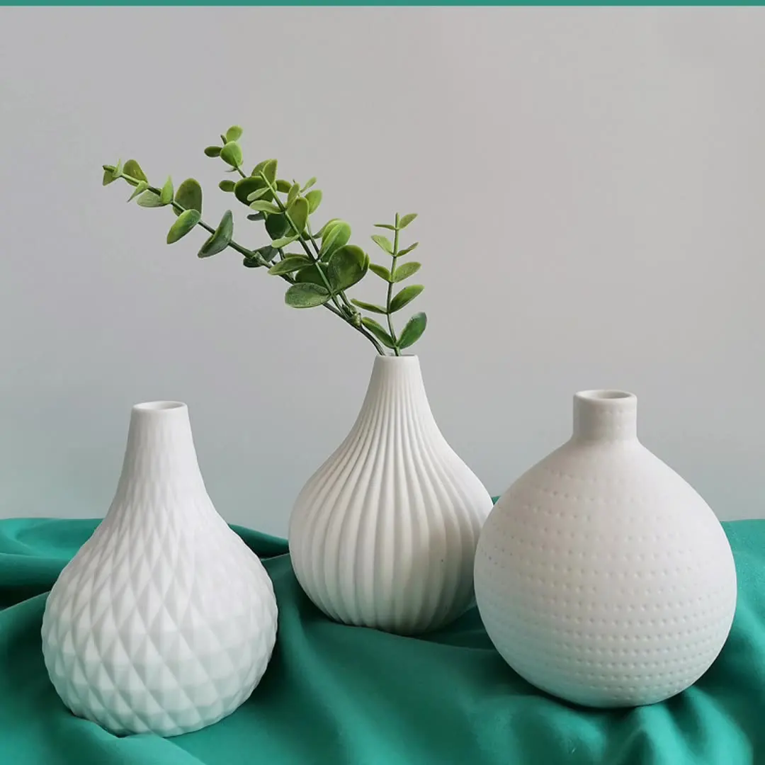 Simple Ceramic Vase, Modern Home Decoration Porcelain Vase Flower Vase Origami Design, Flower Arrangement Decoration Shoo