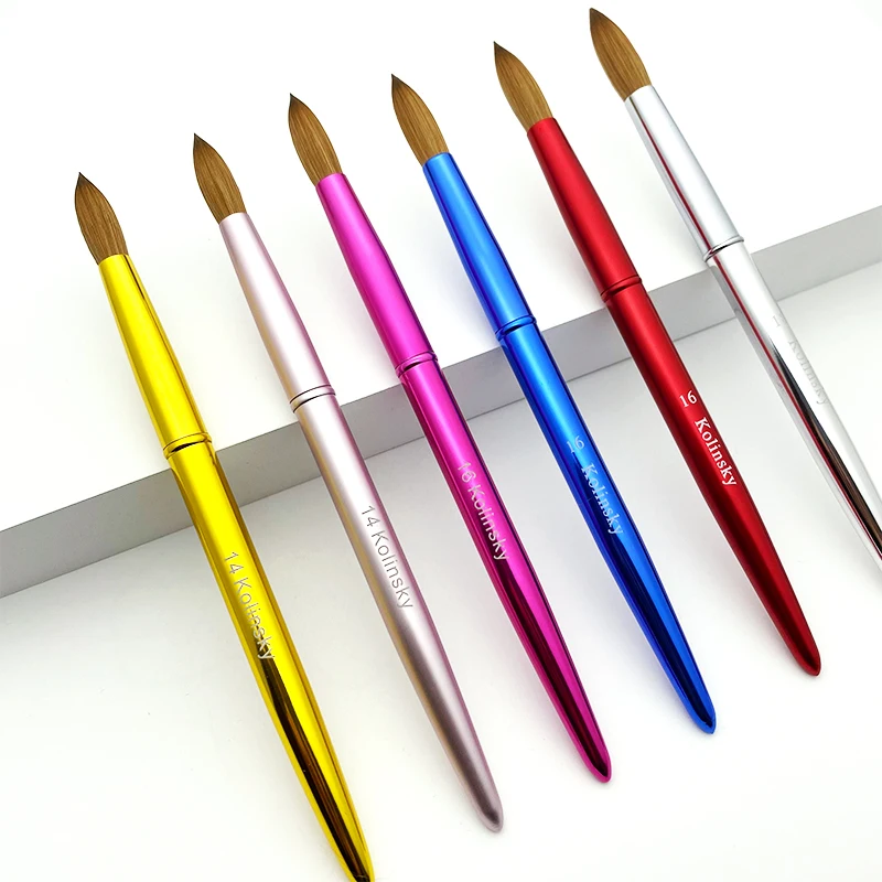 Available USA High Quality Nail Kolinsky Acrylic Brush 16 18 Fluffy Nail Brush Acrylic Powder Application