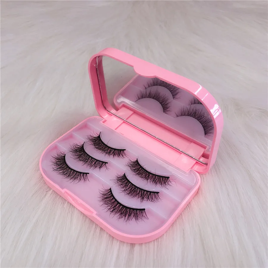 eyelash accessories tools pink eyelash boxes with thin band eyelashes