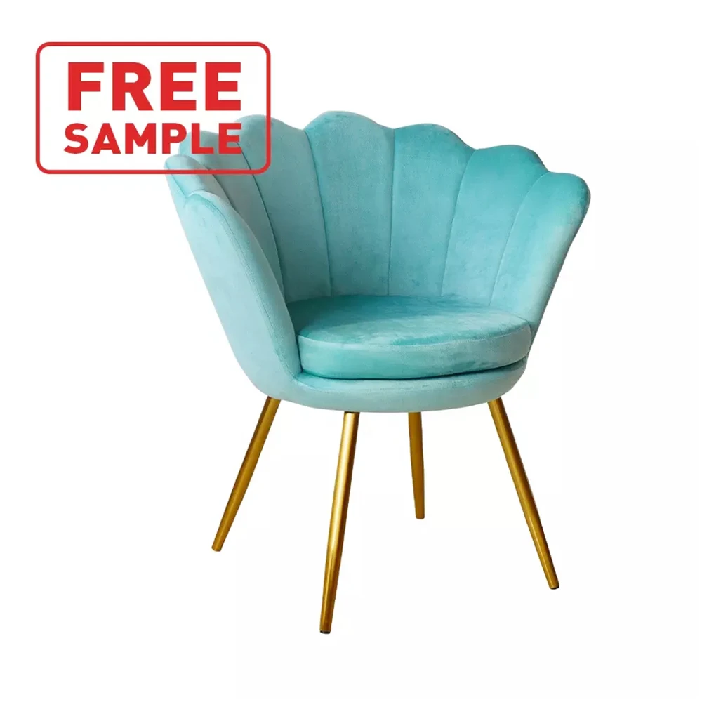 X-5110 beautiful Flowerpot velvet gold chair metal frame leisure accent  dining chair