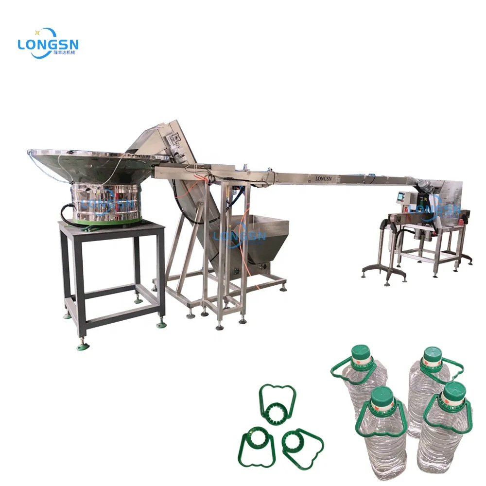 Customized automatic high speed beverage PET bottle handle applicator machine
