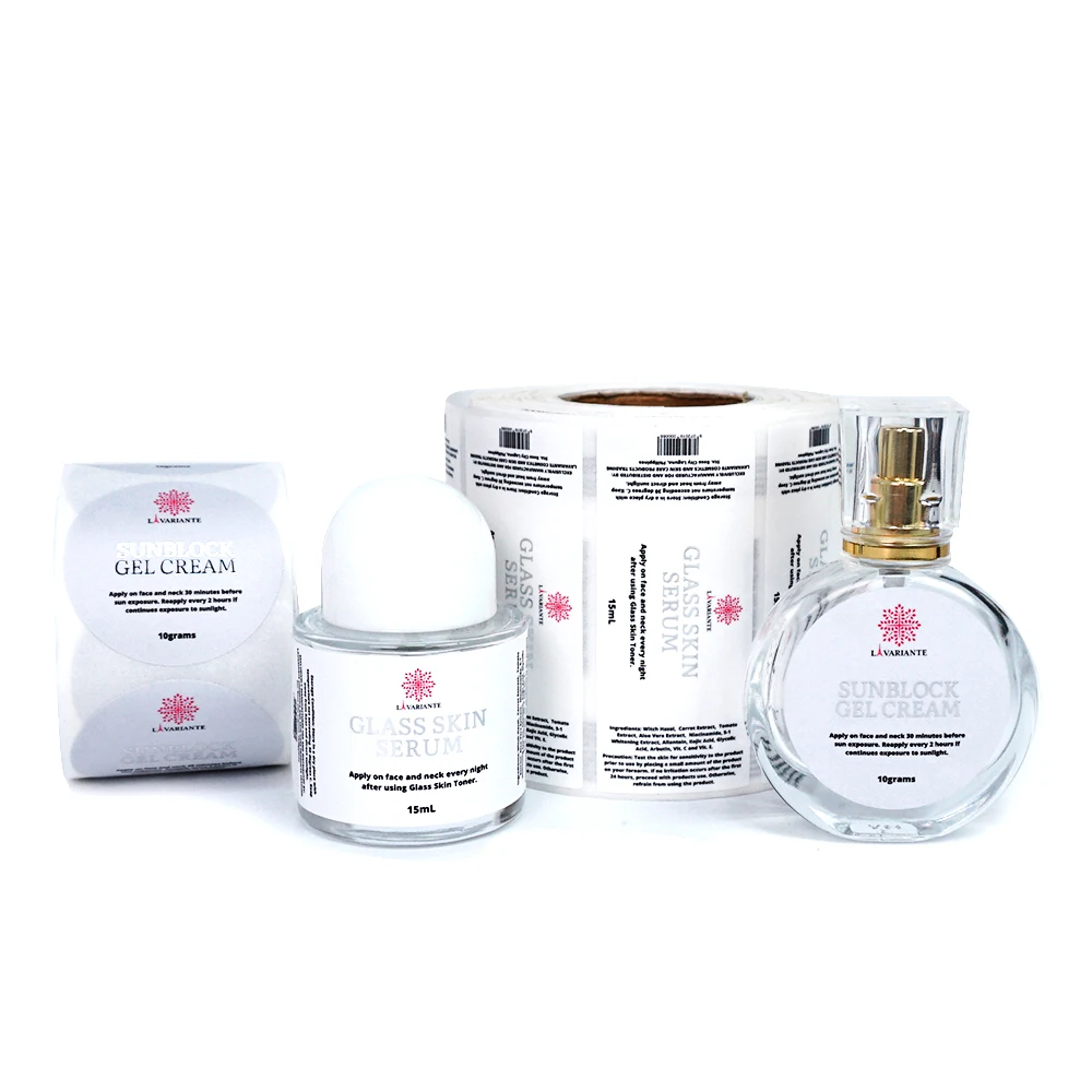 Hot Sale Waterproof Gold Foil Cosmetic Label PVC PET Custom Packaging Label Hologram Sticker