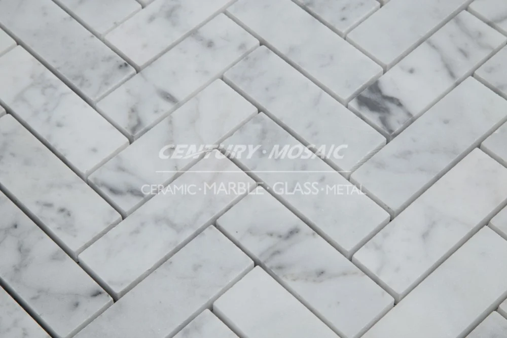 Good Quality Italian Bianco Carrara White Stone Marble Mosaic Tile