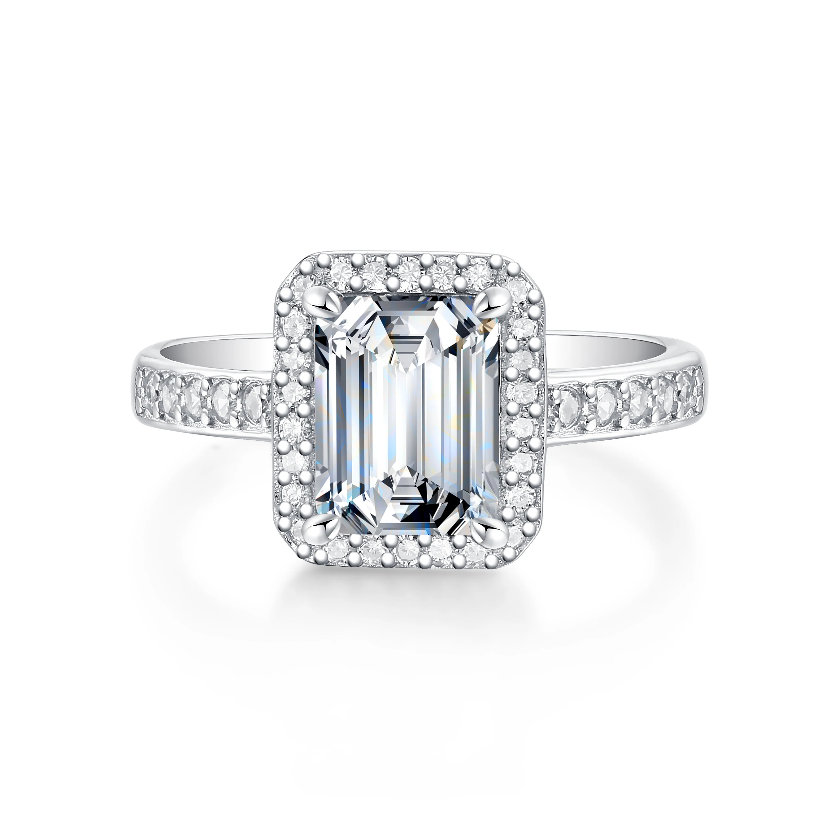 Fashion Jewelry Real 14k Gold Moissanite Stones Ring