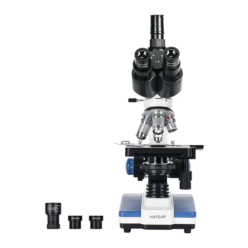 HAYEAR  Biological  Trinocular Microscope with   8MP USB2.0 type-C Digital Eyepiece Camera  set