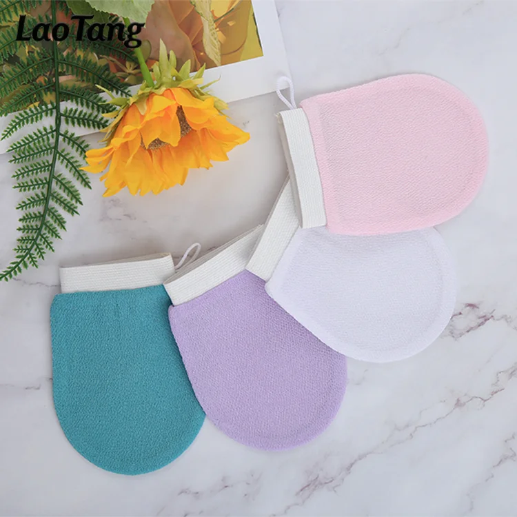 High Quality Low Roughness Soft 100% Viscose Exfoliating Face Mitt Face Exfoliator Glove