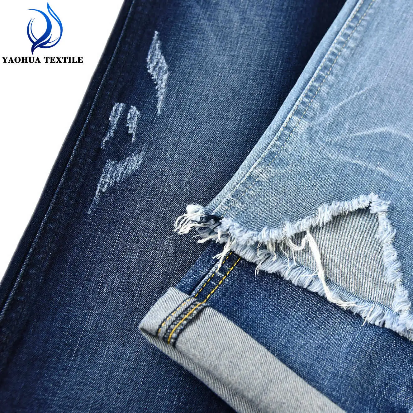 CK765  Stretch cotton TR woven twill denim fabric for garment factory at competitive price