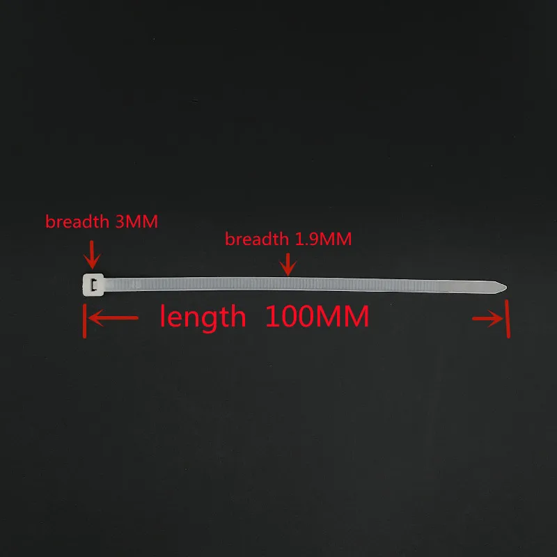 ELEWIND  Self-locking plastic nylon   Cable Ties  Wire  Zip  Cable Tie  fastening ring cable tie white color 3*100