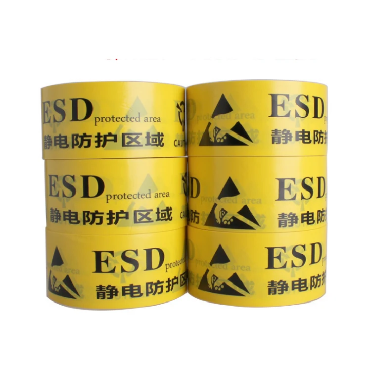 Custom antistatic area identity caution printing pvc esd warning Anti-Static Cleanroom esd floor marking tape