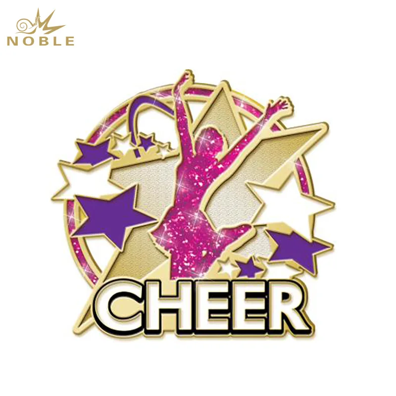 Noble Manufacturer Metal Medal Pin Gift Personalized Engraved Custom Logo Cheerleading Trophy Award Lapel Pin