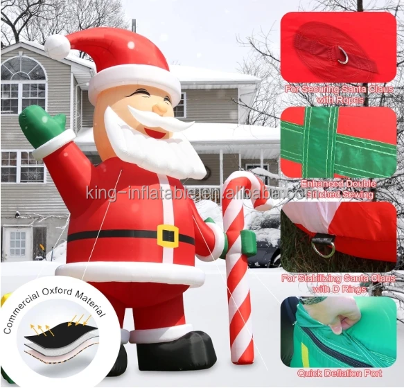 20FT 26ft 33ft 40ft Christmas Inflatable Santa Claus Outdoor Blow Up Giant Santa Inflatable Christmas Decoration