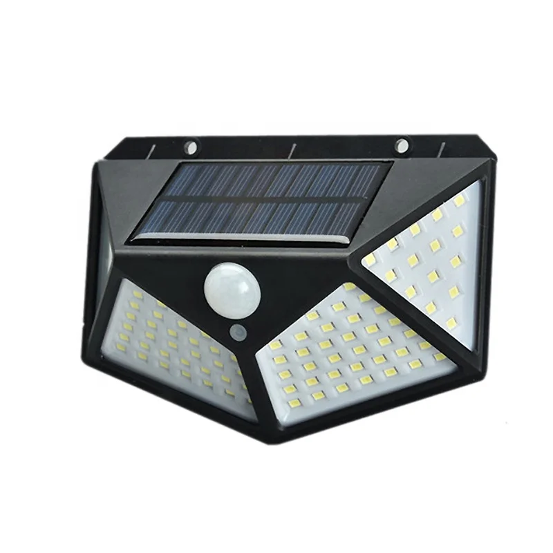 Four side 100LED Solar light Waterproof outerdoor motion sensor solar wall light for garden