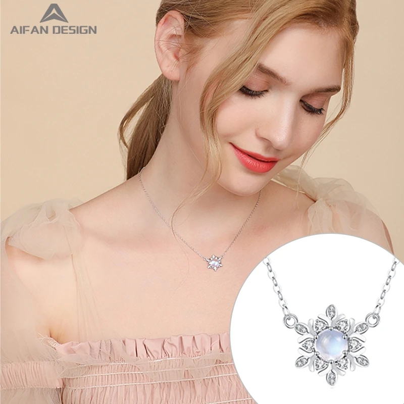 
Fashion jewelry natural crystal flower 925 silver Party charm clavicle chain 
