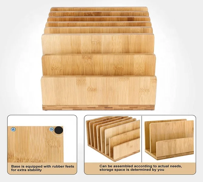 Настольный органайзер для офиса, бамбуковый органайзер для хранения документов и писем