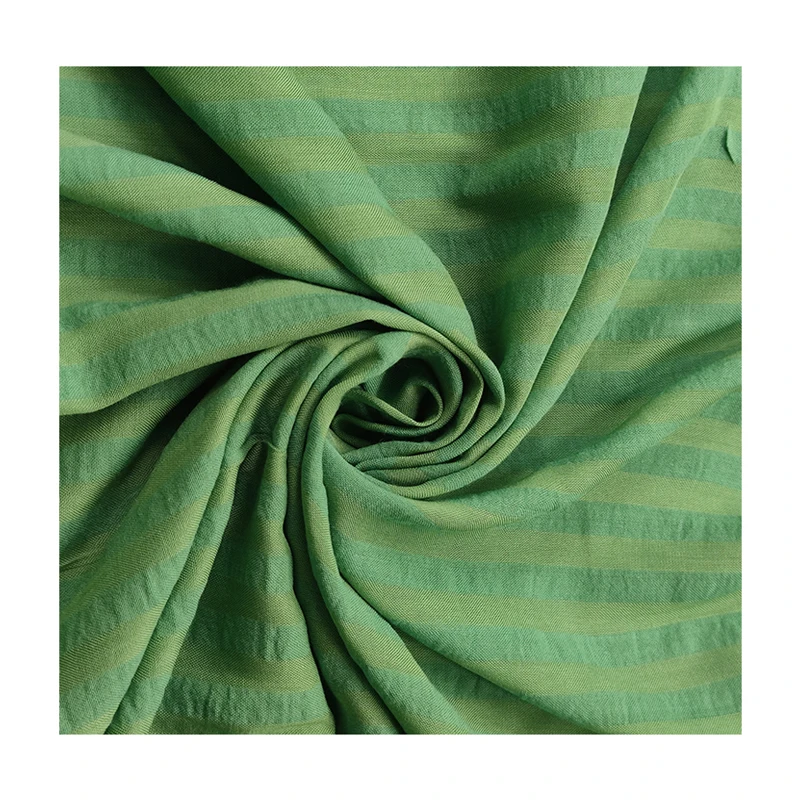 Premium 50% Rayon Ribbed Stripe Cozy 60D 90Gsm 50% Cotton Seersucker Bubble Shirt Plaid Fabric Cotton For Baby Clothing