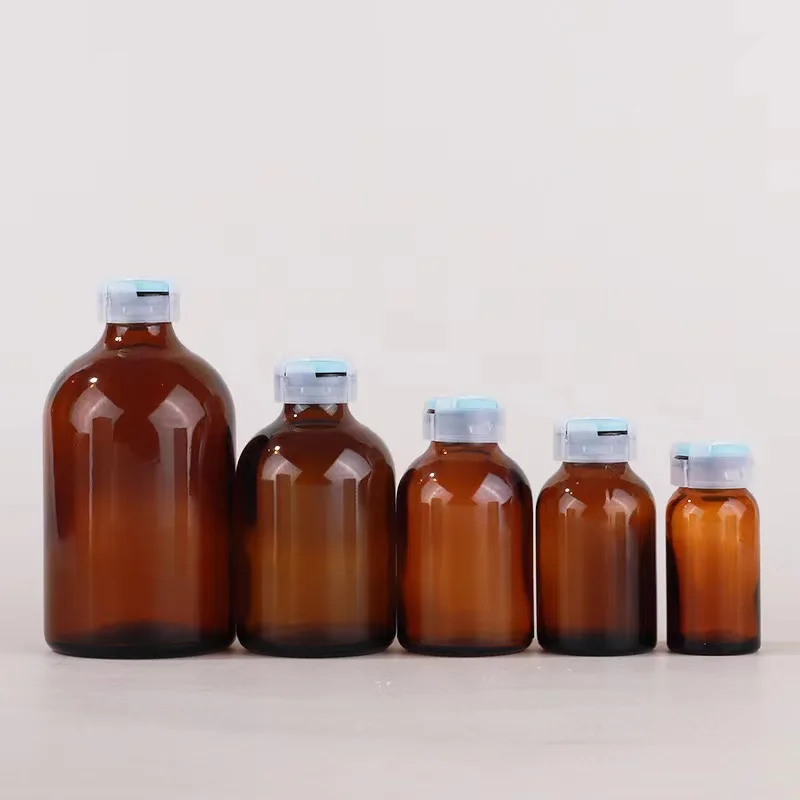 Wholesale private label Penicillin glass 20ml bottle with aluminum cap small cap packaging