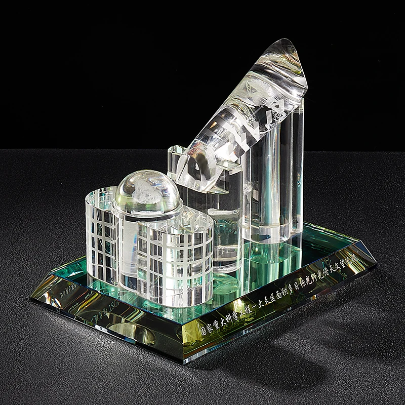 
Customized Hand Make Building Model High Quality Colorful Vivid 3D Famous Optical Glass Crystal Scale Building Model 