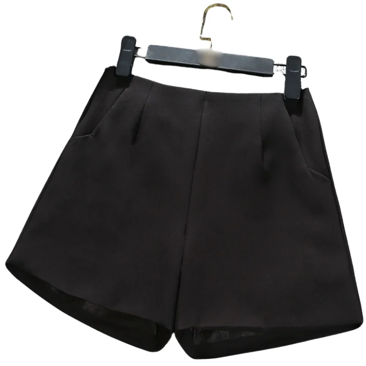 Wholesale New Fashion Women Hot Suit Shorts Pants Solid Color Lady Slim A-line All-match Summer Black Casual Suit Shorts