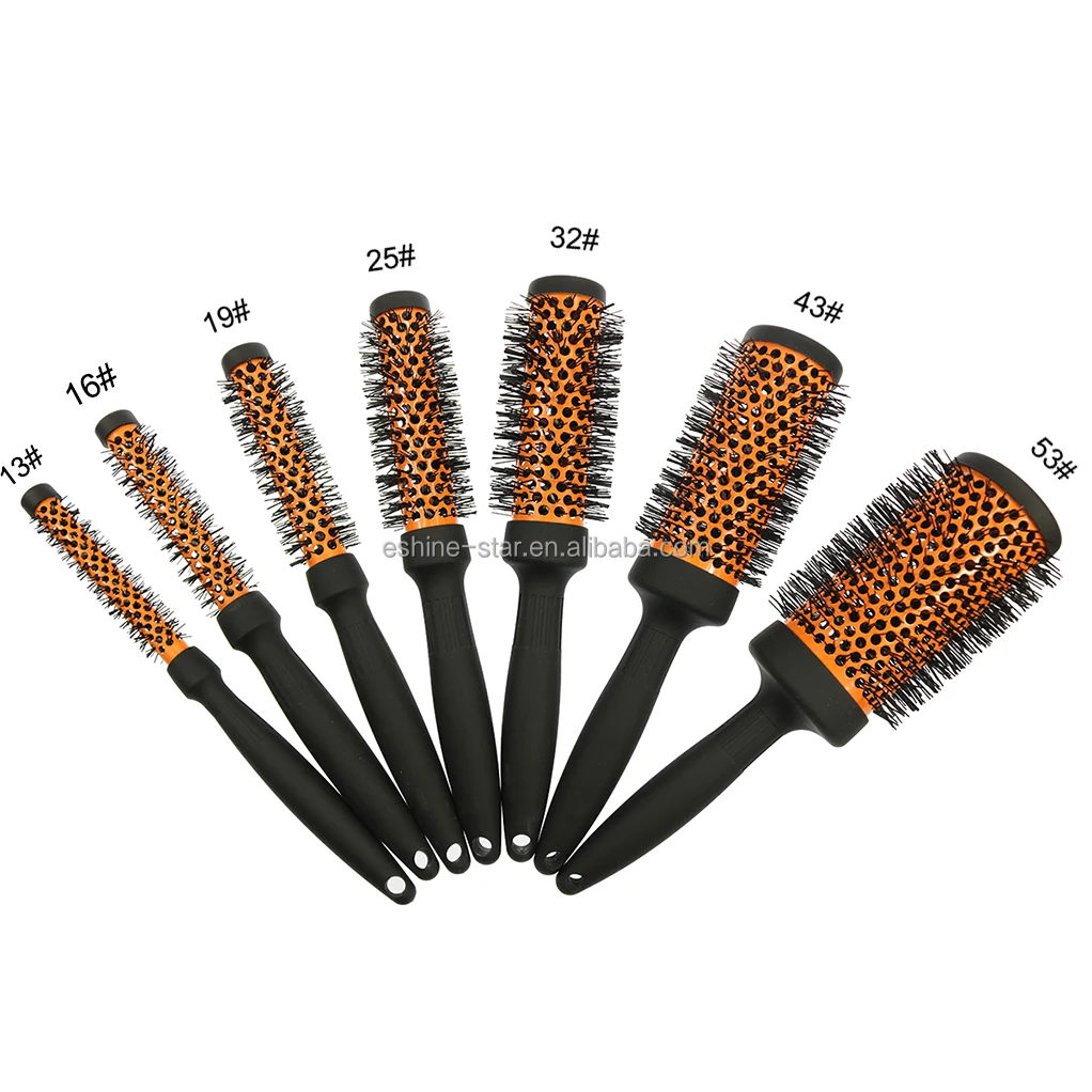 Professional Nano Thermal Ceramic Round Barrel Heat-Resistant Round Hair Brush