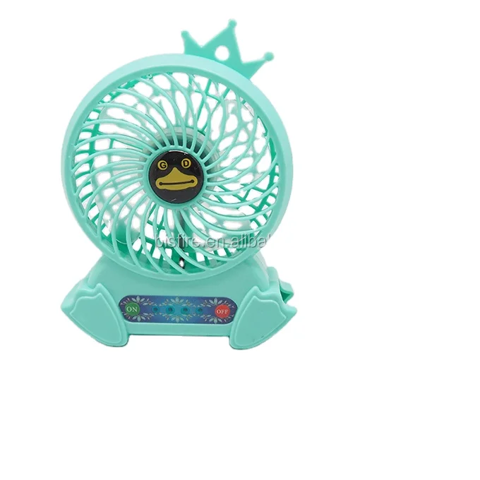 BS-6660 Small Plastic LED Table Fan DC Rechargeable Mini Fan